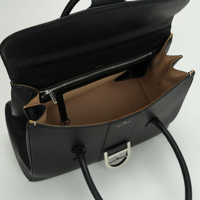 DELVAUX DELVAUX Brillon GM Brillon GM Bag, tote bag, shoulder bag, leather, black, black, silver fittings, handbag, 2-way bag