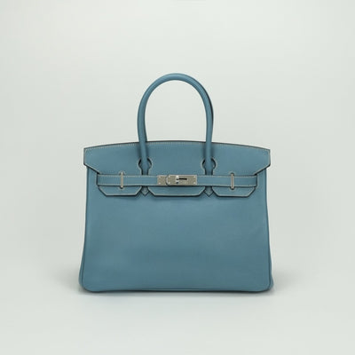 エルメス HERMES バーキン30 バーキン 30 バッグ トートバッグ エプソン ブルージーン bluejean ブルー Blue 青 シルバー金具 ヴォーエプソン