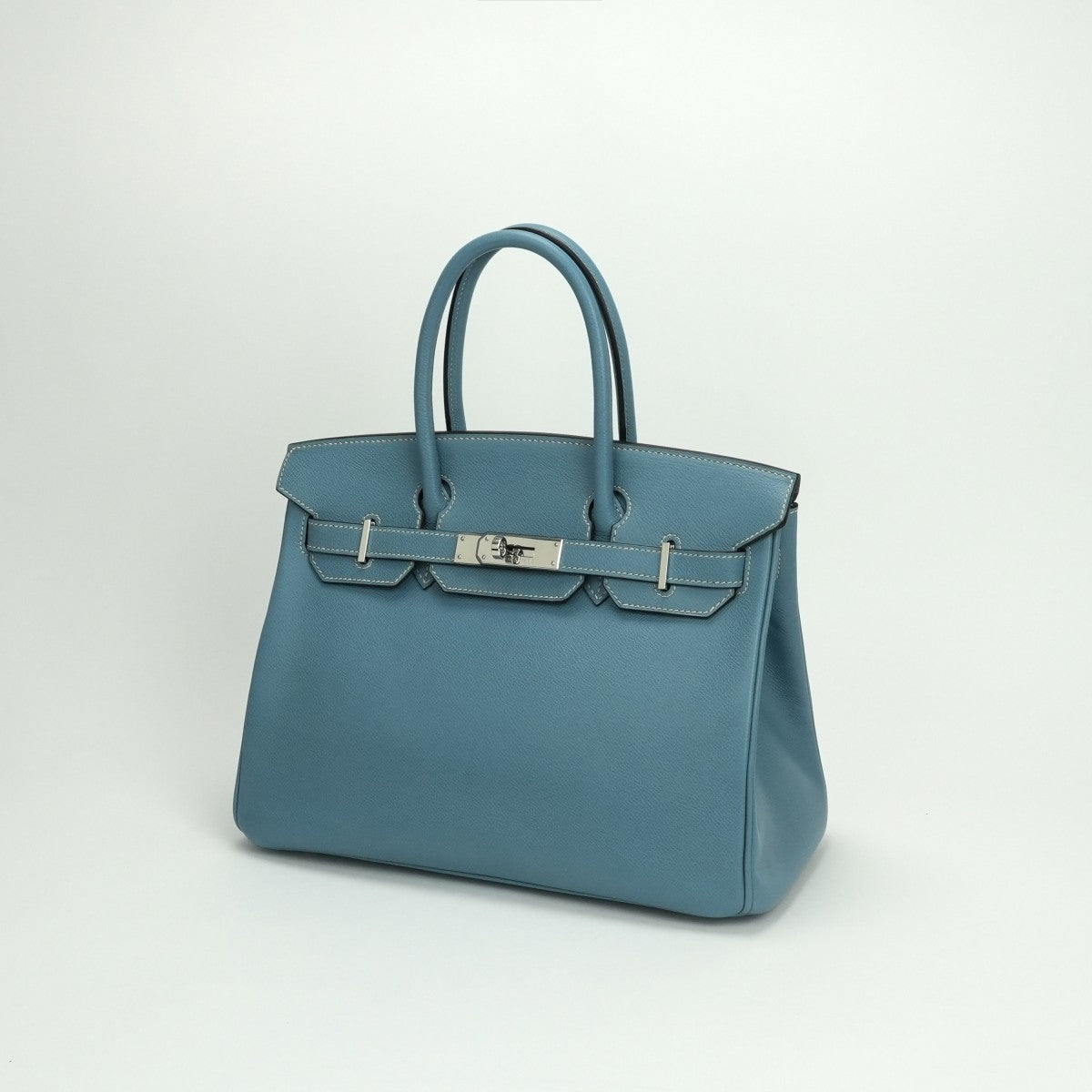 エルメス HERMES バーキン30 バーキン 30 バッグ トートバッグ エプソン ブルージーン bluejean ブルー Blue 青 シルバー金具 ヴォーエプソン