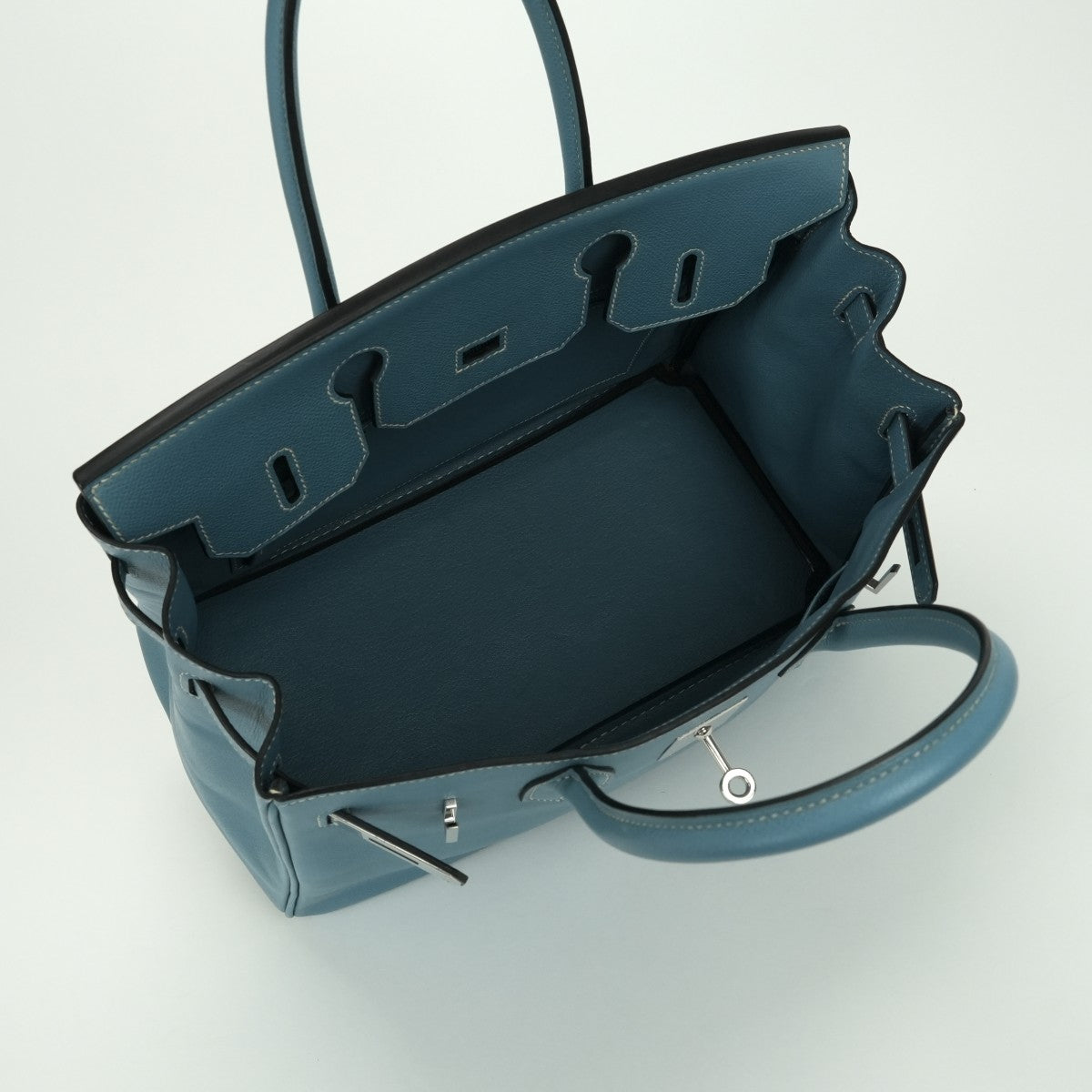 エルメス HERMES バーキン30 バーキン 30 バッグ トートバッグ エプソン ブルージーン bluejean ブルー Blue 青 シルバー金具 ヴォーエプソン
