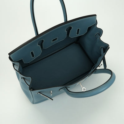 エルメス HERMES バーキン30 バーキン 30 バッグ トートバッグ エプソン ブルージーン bluejean ブルー Blue 青 シルバー金具 ヴォーエプソン