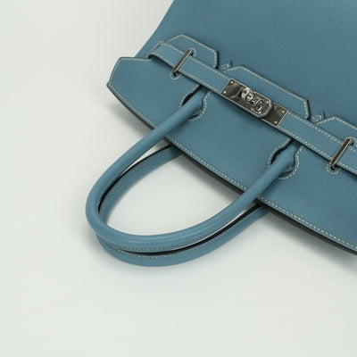 エルメス HERMES バーキン30 バーキン 30 バッグ トートバッグ エプソン ブルージーン bluejean ブルー Blue 青 シルバー金具 ヴォーエプソン