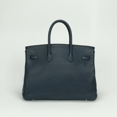 エルメス HERMES バーキン35 バーキン 35 バッグ トートバッグ トリヨンクレマンス ブルー Blue ネイビー Navy 青 シルバー金具