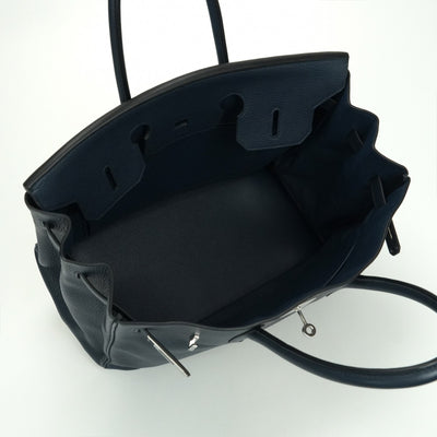 エルメス HERMES バーキン35 バーキン 35 バッグ トートバッグ トリヨンクレマンス ブルー Blue ネイビー Navy 青 シルバー金具
