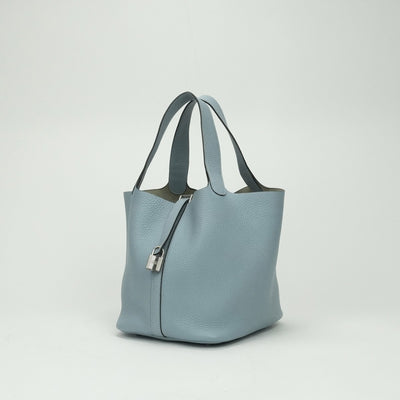 エルメス HERMES ピコタンロックMM ピコタンロック MM ピコタンロック22 バッグ トートバッグ トリヨンクレマンス ブルーラン ブルーリン Bluelin ブルー Blue 青 水色 シルバー金具