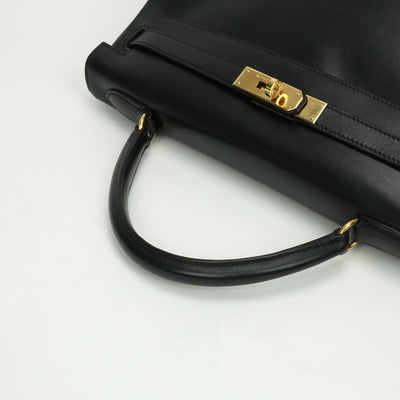 エルメス HERMES ケリー32 ケリー 32 バッグ トートバッグ ボックスカーフ ノワール noir ブラック Black 黒 ゴールド金具