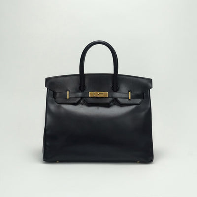 エルメス HERMES バーキン35 バーキン 35 バッグ トートバッグ ボックスカーフ ネイビー Navy 紺 ゴールド金具 ハンドバッグ