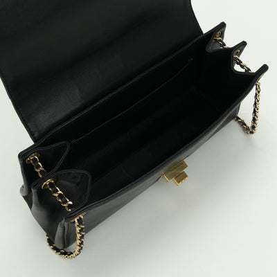シャネル CHANEL チョコバー 2.55 バッグ ショルダーバッグ ラムスキン ブラック 黒 ゴールド金具 チェーンショルダーバッグ