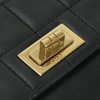 シャネル CHANEL チョコバー 2.55 バッグ ショルダーバッグ ラムスキン ブラック 黒 ゴールド金具 チェーンショルダーバッグ