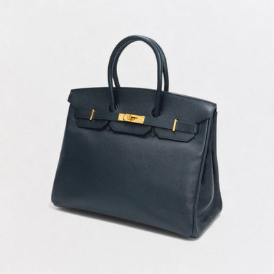 エルメス HERMES バーキン35 バーキン 35 バッグ トートバッグ クシュベル ネイビー Navy ブルー Blue 紺 ゴールド金具 ハンドバッグ ヴォーエプソン エプソン