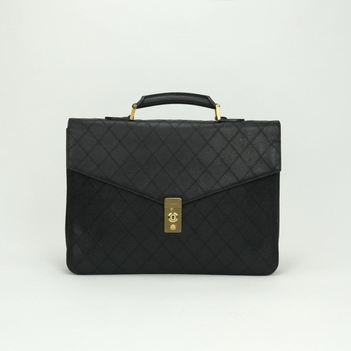 シャネル CHANEL ビコローレ バッグ ビジネスバッグ ブリーフケース キャビアスキン ブラック Black 黒 ゴールド金具 ハンドバッグ