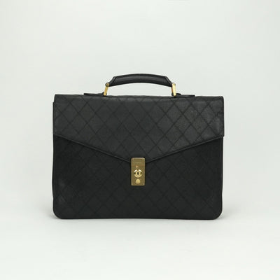 シャネル CHANEL ビコローレ バッグ ビジネスバッグ ブリーフケース キャビアスキン ブラック Black 黒 ゴールド金具 ハンドバッグ