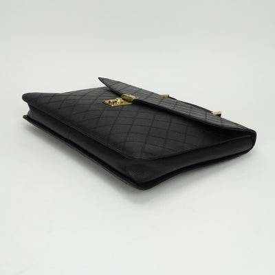 シャネル CHANEL ビコローレ バッグ ビジネスバッグ ブリーフケース キャビアスキン ブラック Black 黒 ゴールド金具 ハンドバッグ
