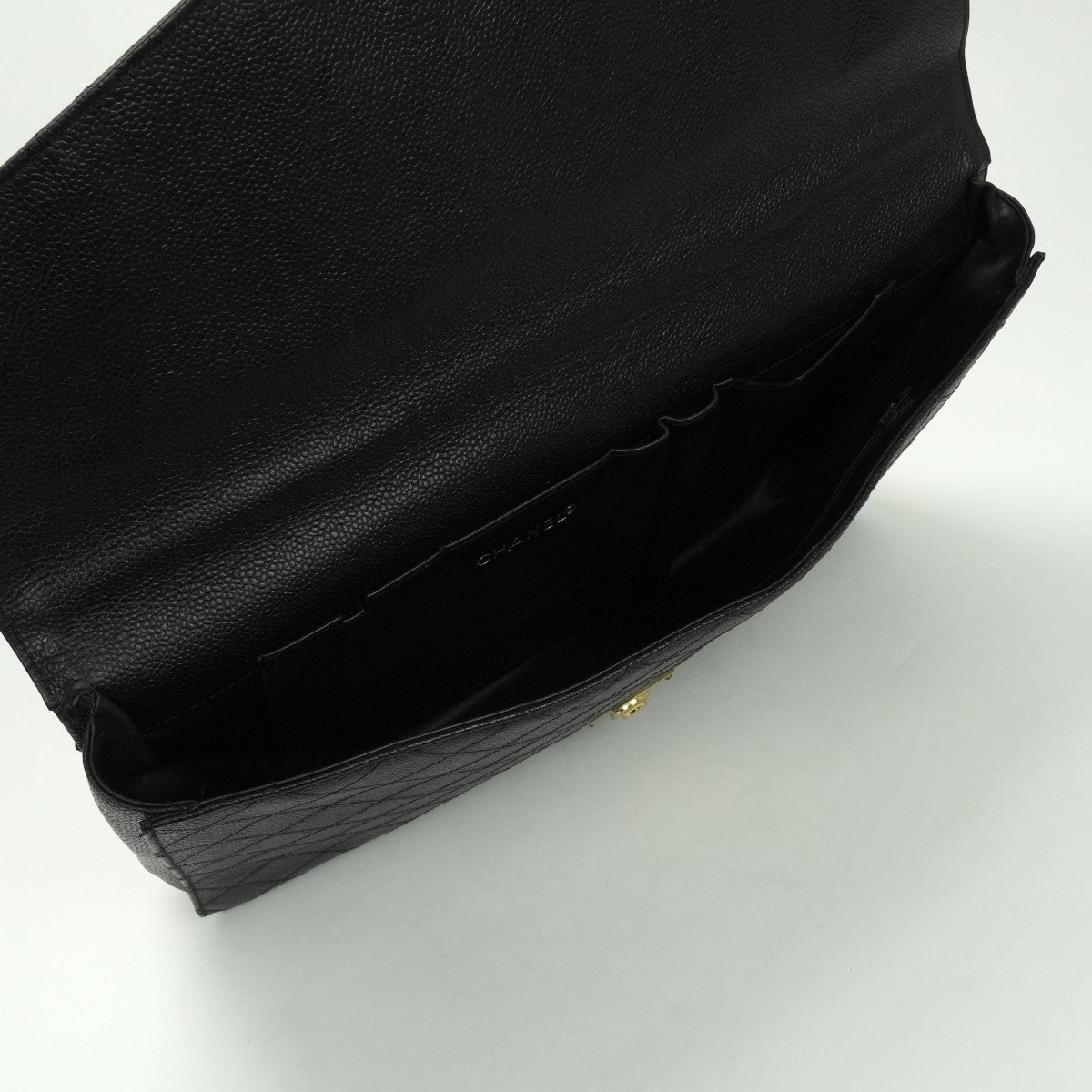シャネル CHANEL ビコローレ バッグ ビジネスバッグ ブリーフケース キャビアスキン ブラック Black 黒 ゴールド金具 ハンドバッグ
