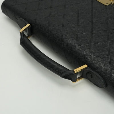 シャネル CHANEL ビコローレ バッグ ビジネスバッグ ブリーフケース キャビアスキン ブラック Black 黒 ゴールド金具 ハンドバッグ