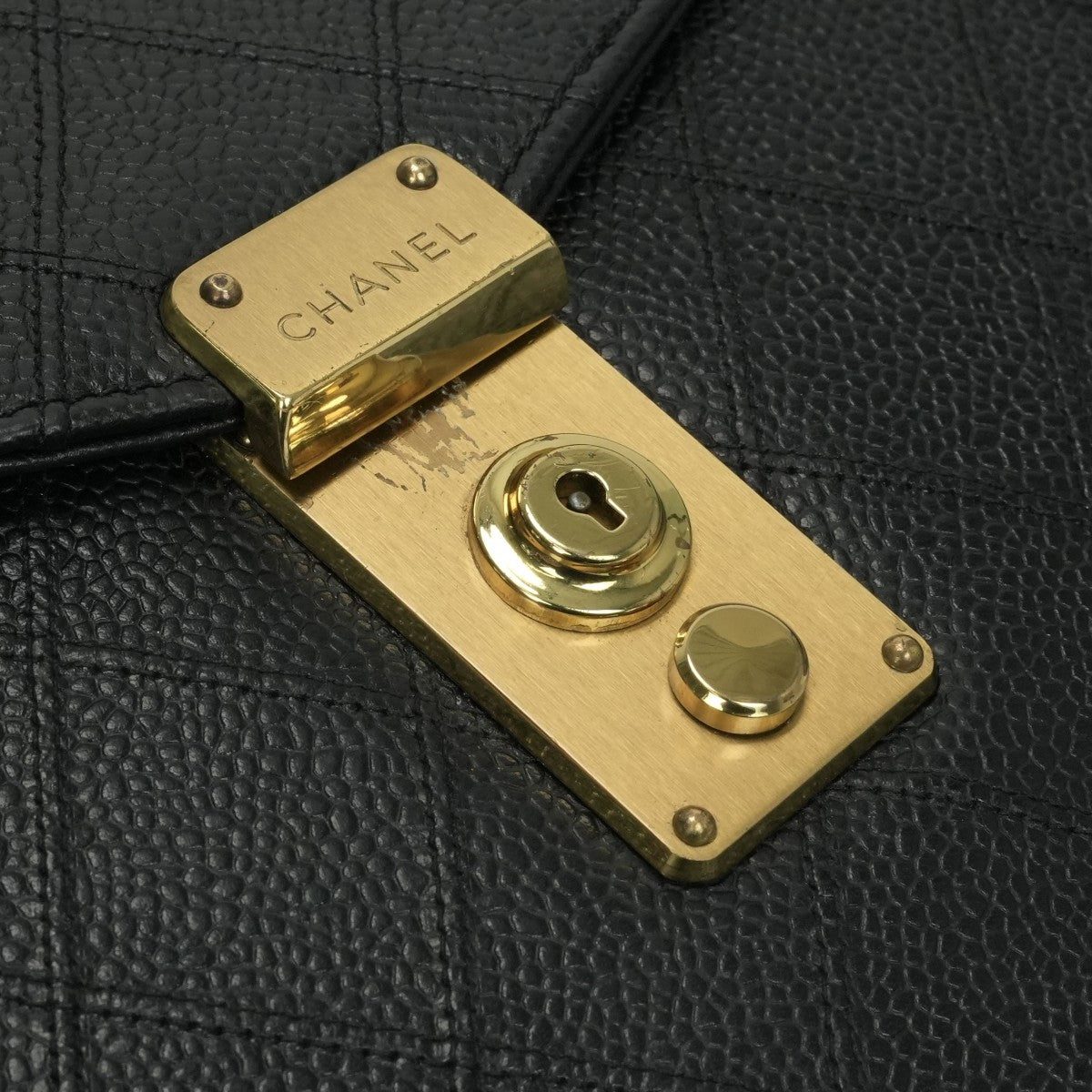 シャネル CHANEL ビコローレ バッグ ビジネスバッグ ブリーフケース キャビアスキン ブラック Black 黒 ゴールド金具 ハンドバッグ