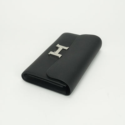 エルメス HERMES コンスタンストゥーゴー コンスタンス トゥーゴー 財布 長財布 ロングウォレット エプソン ノワール noir ブラック black 黒 シルバー金具 ヴォーエプソン
