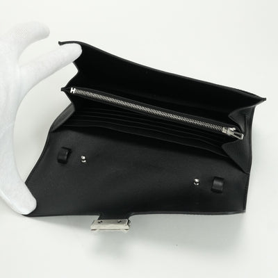 エルメス HERMES コンスタンストゥーゴー コンスタンス トゥーゴー 財布 長財布 ロングウォレット エプソン ノワール noir ブラック black 黒 シルバー金具 ヴォーエプソン