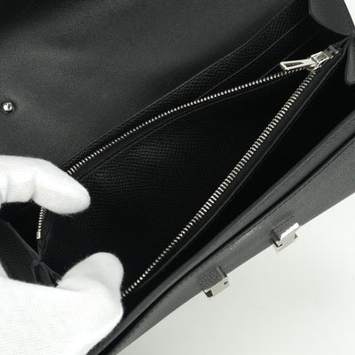 エルメス HERMES コンスタンストゥーゴー コンスタンス トゥーゴー 財布 長財布 ロングウォレット エプソン ノワール noir ブラック black 黒 シルバー金具 ヴォーエプソン