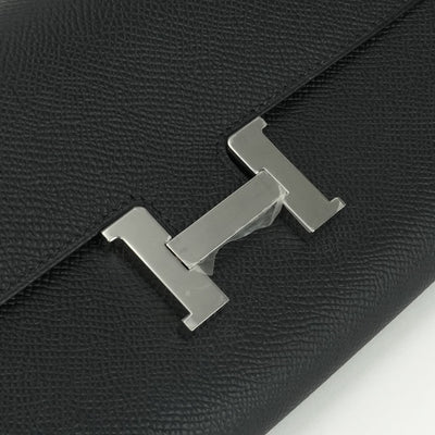 エルメス HERMES コンスタンストゥーゴー コンスタンス トゥーゴー 財布 長財布 ロングウォレット エプソン ノワール noir ブラック black 黒 シルバー金具 ヴォーエプソン