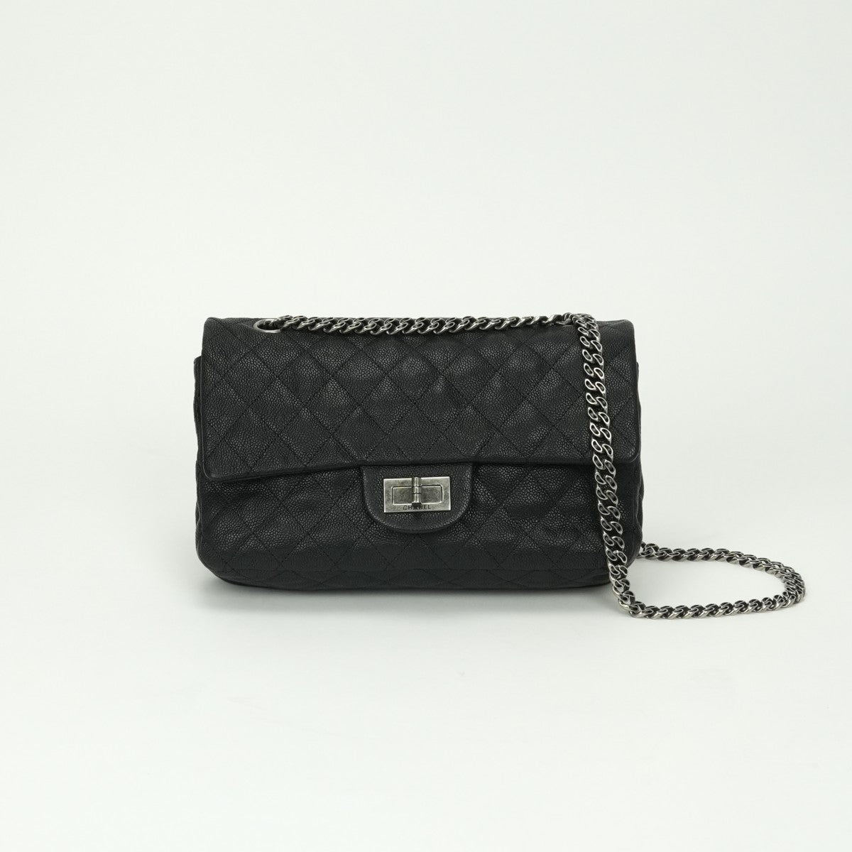 シャネル CHANEL マトラッセ 2.55 バッグ ショルダーバッグ キャビアスキン ブラック 黒 シルバー金具 ショルダーバッグ ハンドバッグ 2WAYバッグ