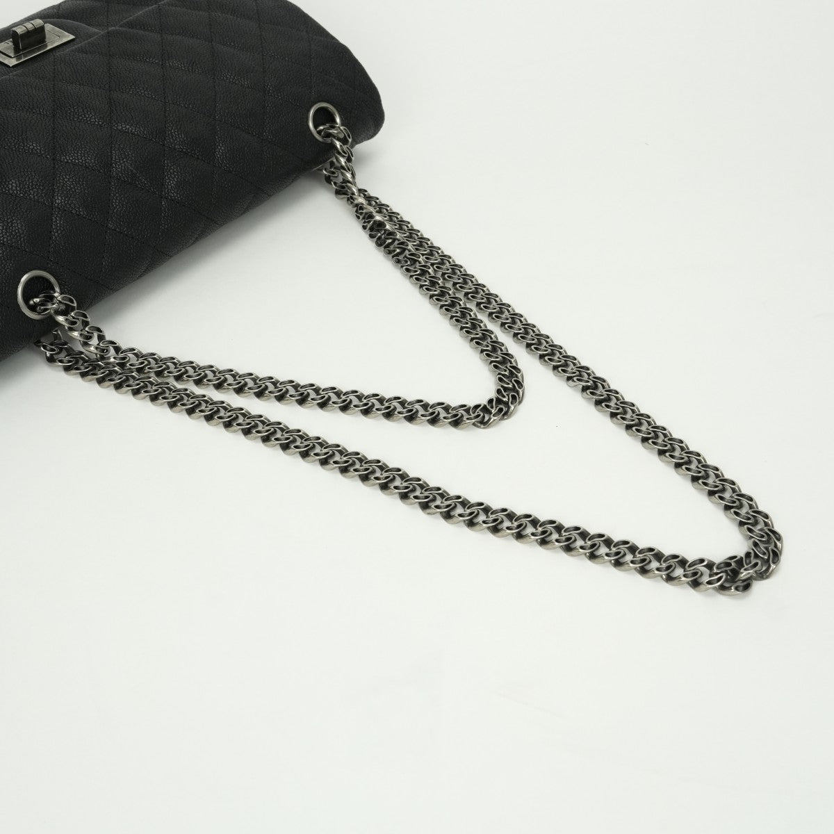 シャネル CHANEL マトラッセ 2.55 バッグ ショルダーバッグ キャビアスキン ブラック 黒 シルバー金具 ショルダーバッグ ハンドバッグ 2WAYバッグ