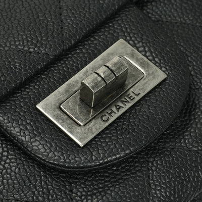 シャネル CHANEL マトラッセ 2.55 バッグ ショルダーバッグ キャビアスキン ブラック 黒 シルバー金具 ショルダーバッグ ハンドバッグ 2WAYバッグ