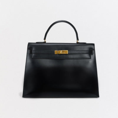 エルメス HERMES ケリー35 ケリー 35 バッグ トートバッグ ショルダーバッグ ボックスカーフ ノワール Noir ブラック Black 黒 ゴールド金具 ハンドバッグ 外縫い 2WAYバッグ