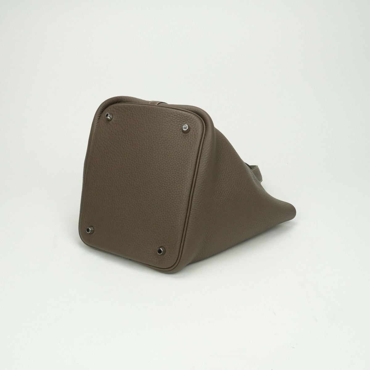 HERMES 爱马仕 Picotin lock MM Picotin lock MM Picotin lock 22 袋手提袋Torillon Clemence etoupe灰色银硬件