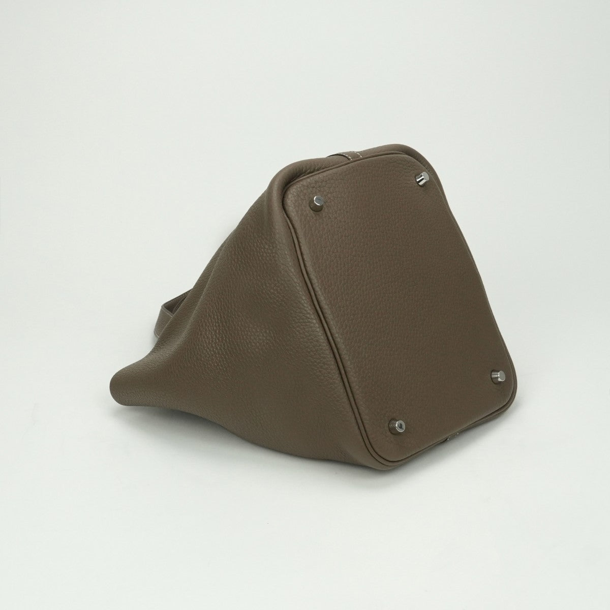 HERMES 爱马仕 Picotin lock MM Picotin lock MM Picotin lock 22 袋手提袋Torillon Clemence etoupe灰色银硬件