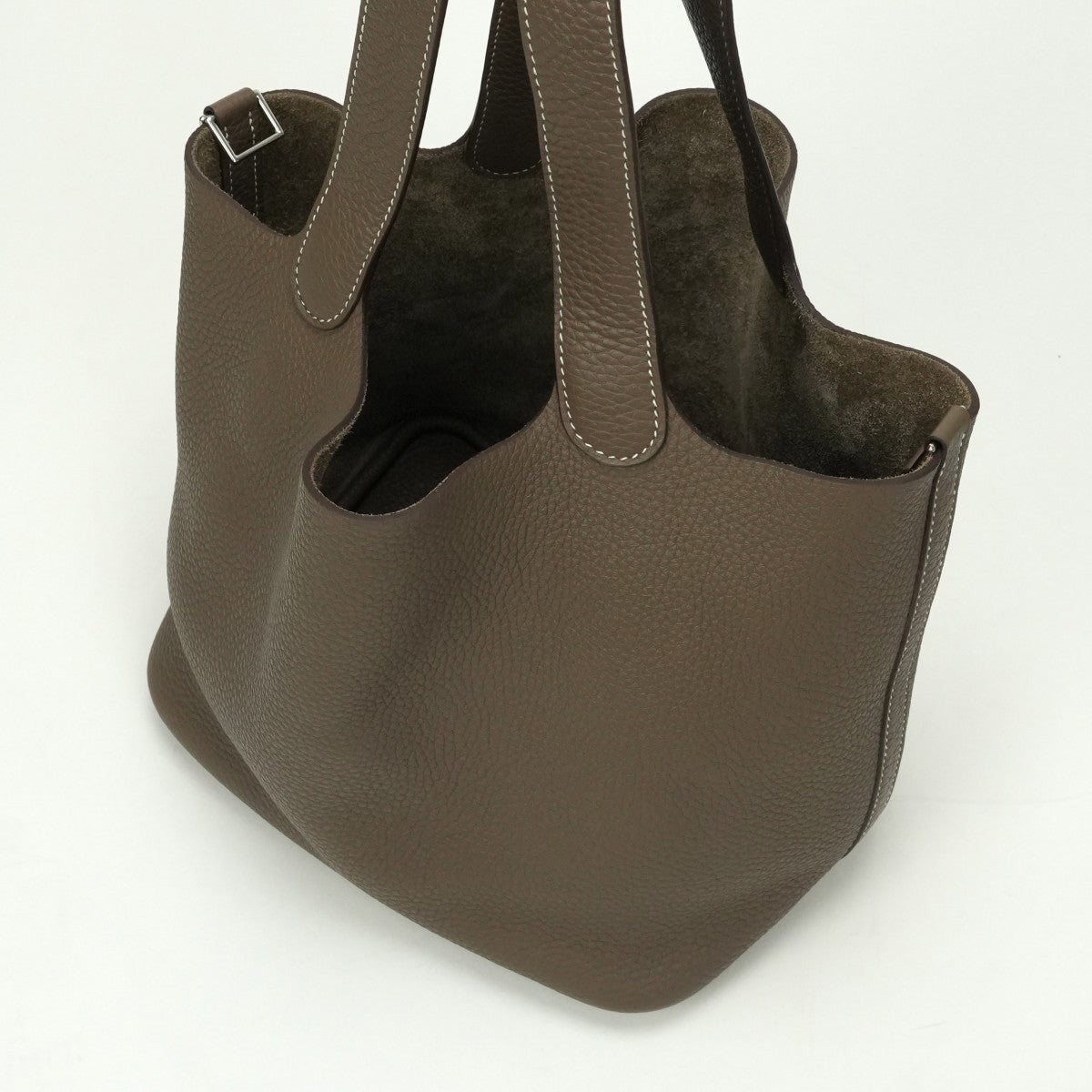 HERMES 爱马仕 Picotin lock MM Picotin lock MM Picotin lock 22 袋手提袋Torillon Clemence etoupe灰色银硬件
