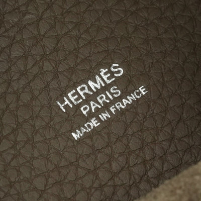 HERMES 爱马仕 Picotin lock MM Picotin lock MM Picotin lock 22 袋手提袋Torillon Clemence etoupe灰色银硬件