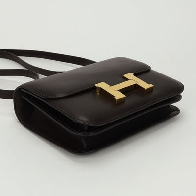 HERMES 헤르메스 Constance 3 mini 18 Constance 3 Mini 18 백 숄더백 Evercalf 카페 브라운 브라운 브라운 골드 하드웨어 Evercalf