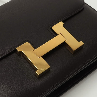 HERMES 헤르메스 Constance 3 mini 18 Constance 3 Mini 18 백 숄더백 Evercalf 카페 브라운 브라운 브라운 골드 하드웨어 Evercalf