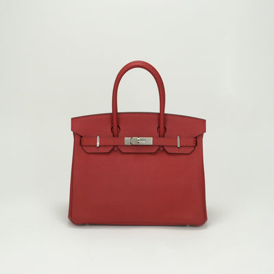 エルメス HERMES バーキン30 バーキン 30 バッグ トートバッグ エプソン ルージュカザック Rouge Casaque レッド Red 赤 シルバー金具 バーキン トートバッグ エプソン