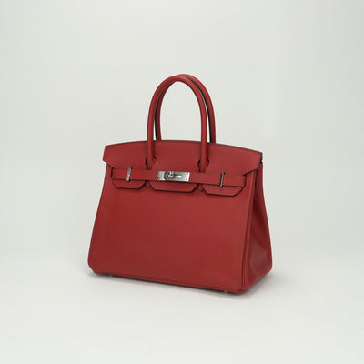 エルメス HERMES バーキン30 バーキン 30 バッグ トートバッグ エプソン ルージュカザック Rouge Casaque レッド Red 赤 シルバー金具 バーキン トートバッグ エプソン