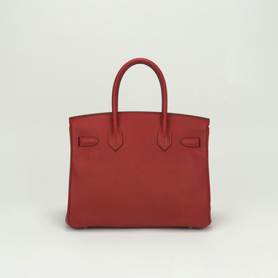 エルメス HERMES バーキン30 バーキン 30 バッグ トートバッグ エプソン ルージュカザック Rouge Casaque レッド Red 赤 シルバー金具 バーキン トートバッグ エプソン