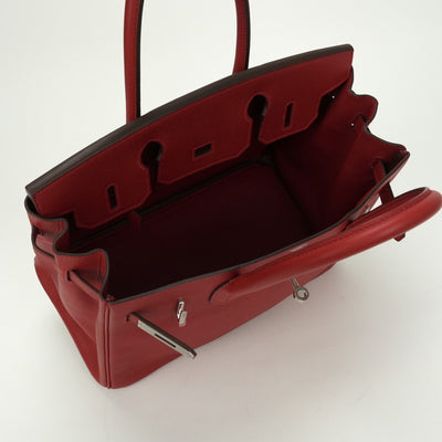 エルメス HERMES バーキン30 バーキン 30 バッグ トートバッグ エプソン ルージュカザック Rouge Casaque レッド Red 赤 シルバー金具 バーキン トートバッグ エプソン