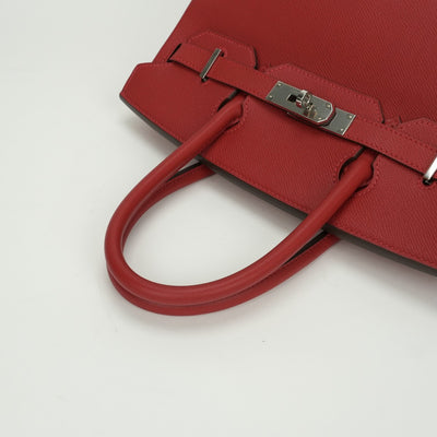 エルメス HERMES バーキン30 バーキン 30 バッグ トートバッグ エプソン ルージュカザック Rouge Casaque レッド Red 赤 シルバー金具 バーキン トートバッグ エプソン