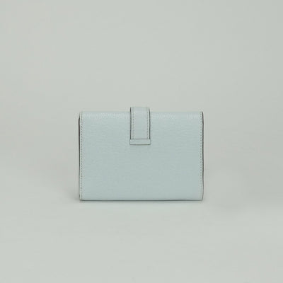 エルメス HERMES ベアンコンビネ ベアン コンビネ 財布 三つ折り財布 ミニ財布 ミニウォレット シェブルミゾル ブループリュム Bleu Plume ブルー blue 青 水色 シルバー金具 シェーブル