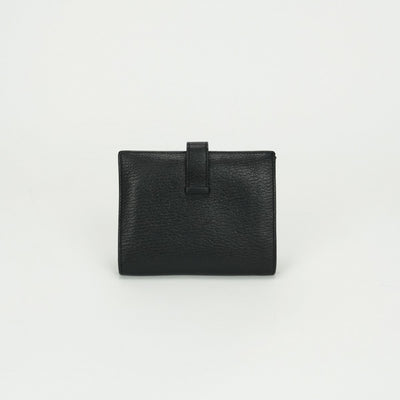 エルメス HERMES ベアンコンパクト ベアン コンパクト 財布 二つ折り財布 ミニ財布 ミニウォレット シェブルミゾル ノワール Noir ブラック Black 黒 シルバー金具