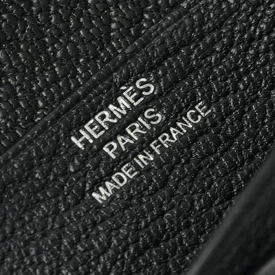 エルメス HERMES ベアンコンパクト ベアン コンパクト 財布 二つ折り財布 ミニ財布 ミニウォレット シェブルミゾル ノワール Noir ブラック Black 黒 シルバー金具