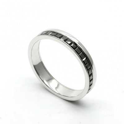 BOUCHERON Boucheron 소 검은 고리 반 소 검은 색 Quatre ring Quatre Black Edition Ring 750wg Silver Black White Gold