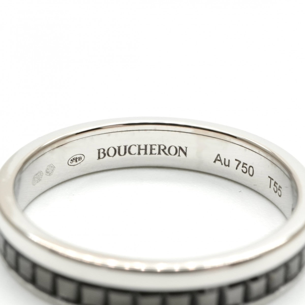 BOUCHERON Boucheron 소 검은 고리 반 소 검은 색 Quatre ring Quatre Black Edition Ring 750wg Silver Black White Gold