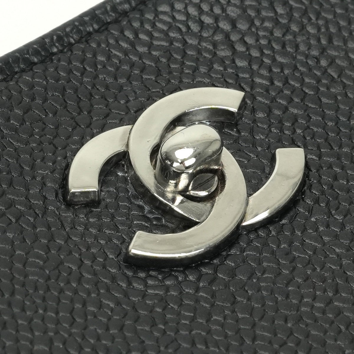 シャネル CHANEL ココマーク ターンロック バッグ トートバッグ ショルダーバッグ キャビアスキン ブラック black 黒 シルバー金具 チェーンショルダーバッグ