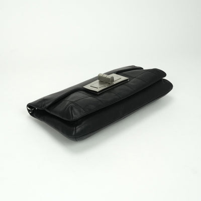 シャネル CHANEL チョコバー 2.55 バッグ ショルダーバッグ レザー ノワール Noir ブラック black 黒 シルバー金具 チョコバー