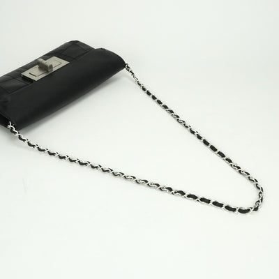 シャネル CHANEL チョコバー 2.55 バッグ ショルダーバッグ レザー ノワール Noir ブラック black 黒 シルバー金具 チョコバー