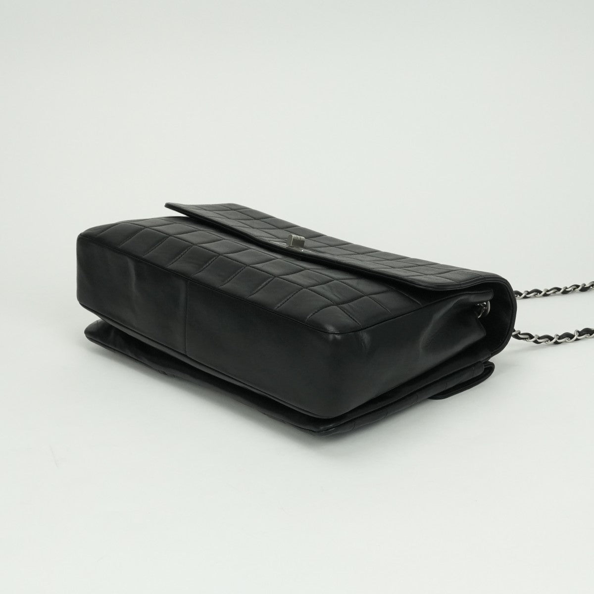 シャネル CHANEL チョコバー 2.55 バッグ ショルダーバッグ ラムスキン ブラック Black 黒 シルバー金具 シングルフラップ シングルチェーン 2.55