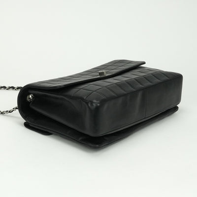 シャネル CHANEL チョコバー 2.55 バッグ ショルダーバッグ ラムスキン ブラック Black 黒 シルバー金具 シングルフラップ シングルチェーン 2.55