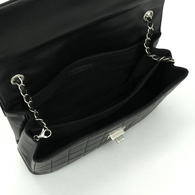 シャネル CHANEL チョコバー 2.55 バッグ ショルダーバッグ ラムスキン ブラック Black 黒 シルバー金具 シングルフラップ シングルチェーン 2.55